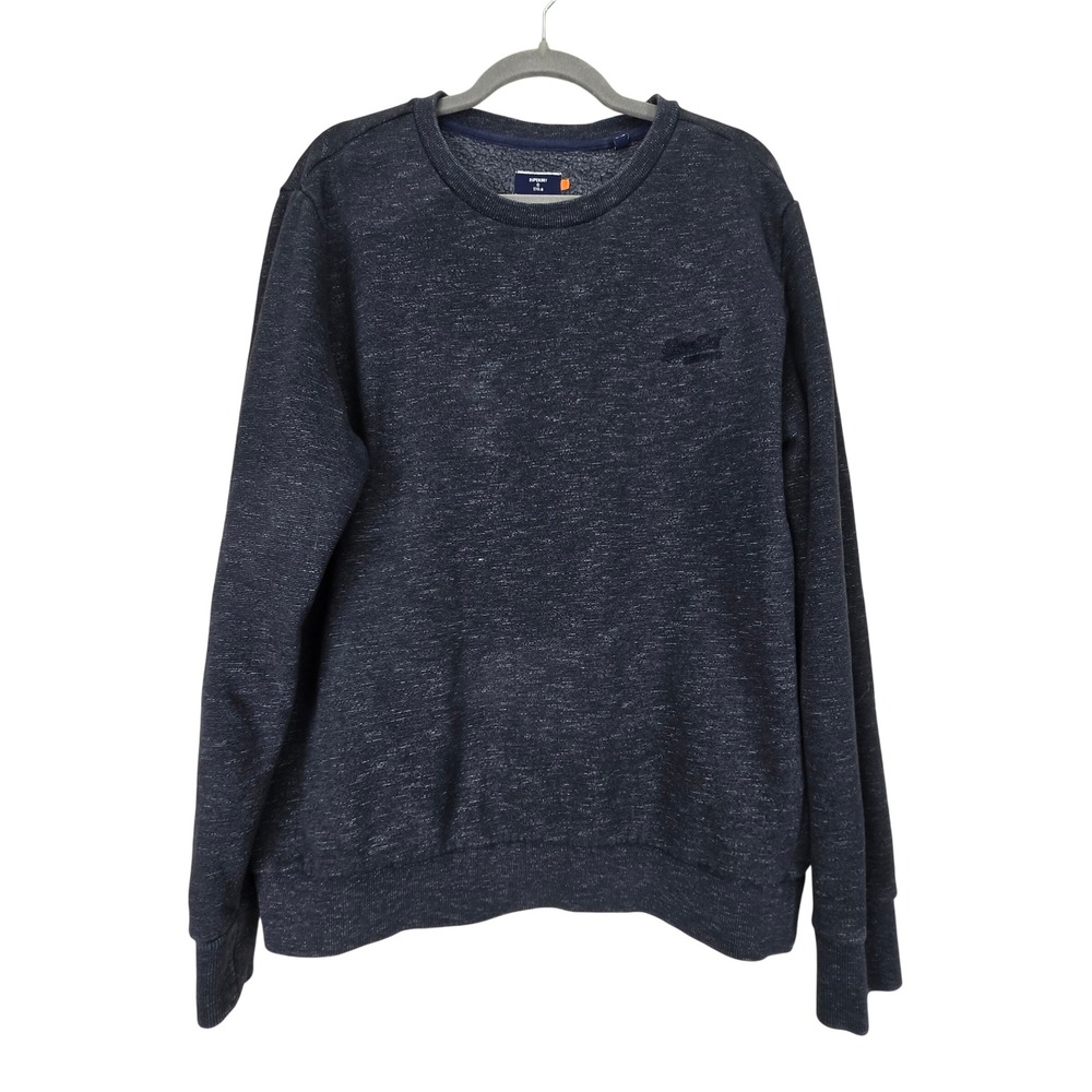 Superdry Mens Classic Crew Neck Sweatshirt Slim 2XL Orange Label Blue Athleisure